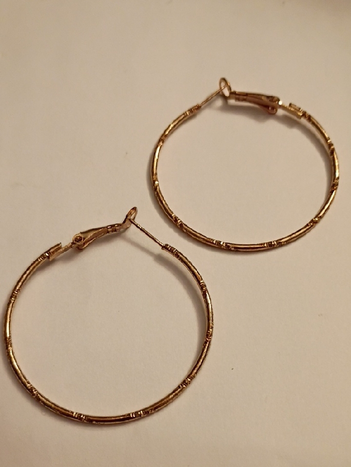 Textured Gold Hoop Earrings For Women